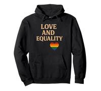 Love and Equality Rainbow Heart LGBTQ+ Support Design Pullover Hoodie