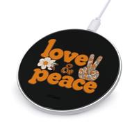 Love And Peace Phone Charger Fast Charging Pad Charger Anti-Slip 10W with USB Cable