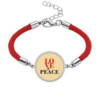 Love and peworld no war Lucky Red String Bracelet Rope Bracelet Handmade