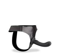 Love and Vibes - Curved Soft Black Silicone Strap-On Dildo - 6 Inches