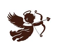 Love Angel Cupid icon Valentine Day Cartoon Baby Angel Holding Bow Arrow Wall Decals PVC 36x49.8cm Do not Damage The Wall Surface Coffee