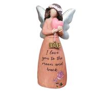 Love Angel Figurine Resin Lady I Love You To The Moon And Back