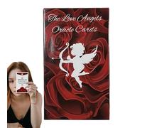 Love Angel Tarot Deck, Fortune Oracle Cards, 4.06x2.36 Inches Set with Divination Tools, Standard Board Game, Fate Reading Kit with Stylish Design, Spiritual Playing Pack for Entertainment Gathering