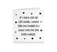 Love Anniversary Card for Him Her - Live Again Cute For Husband Wife Boyfriend Girlfriend Partner