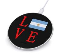 Love Argentina Flag Wireless Charger with USB Cable Portable Wireless Charging Pad Compatible with iPhone Galaxy Series