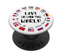 Love Around the World multilingual languages PopSockets Adhesive PopGrip