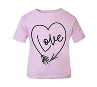 Love Arrow Heart Word [Style one] (Romantic Quotes for Couples, Anniversary) Short Sleeve Cotton Toddler t Shirt, 2-3 Years, Pastel Pink