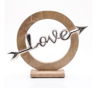 'Love' Arrow Wood and Metal Ornament 28cm