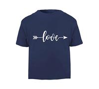 Love Arrow Word [Style Three] (Romantic Quotes for Couples, Anniversary) Short Sleeve Cotton Toddler t Shirt, 3-4 Years, Navy
