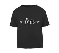 Love Arrow Word [Style Three] (Romantic Quotes for Couples, Anniversary) Short Sleeve Cotton Toddler t Shirt, 3-4 Years, Black