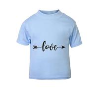 Love Arrow Word [Style Three] (Romantic Quotes for Couples, Anniversary) Short Sleeve Cotton Toddler t Shirt, 3-4 Years, Pastel Blue
