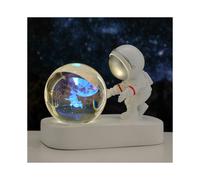(Love astronauts traveling in the starry sky (color light)) Creative Astronaut's Night Lantern Crystal Ball Lights Light Desktop Small Locker Room Decoration Birthday Gift