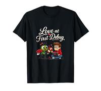 Love at First Debug Funny Debugging Romance Coder Art T-Shirt