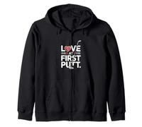 Love At First Putt Golf Romance Zip Hoodie