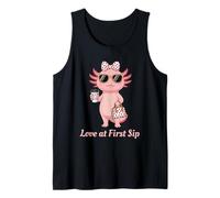 Love at First Sip Cute Axolotl Coffee Valentine Art Tank Top