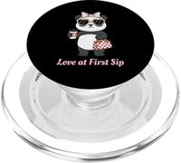 Love at First Sip Panda Coffee Lover Cute Valentine PopSockets PopGrip for MagSafe