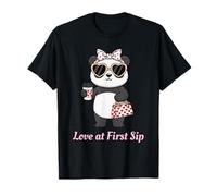 Love at First Sip Panda Coffee Lover Cute Valentine T-Shirt