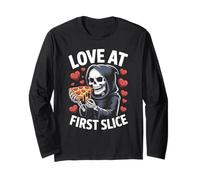 Love at First Slice Funny Valentines Day Pizza Lover Long Sleeve T-Shirt