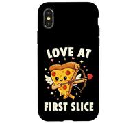 Love At First Slice Pizza Cupid Valentine Pun Case for iPhone X/XS