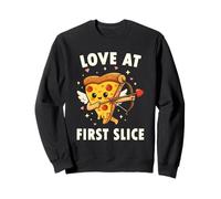 Love At First Slice Pizza Cupid Valentine Pun Sweatshirt