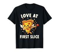 Love at First Slice Pizza Cupid Valentine Pun T-Shirt