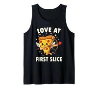 Love at First Slice Pizza Cupid Valentine Pun Tank Top