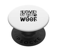 Love at First Woof Cute Dog for Valentine’s Day PopSockets Adhesive PopGrip