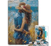 Love at The Beach Wooden Jigsaw for Adults | Jigsaw Puzzle Gift: thoughtful year-end gift, quiet evening activity.