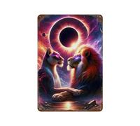 Love at The Eclipse Metal Wall Plaque Vintage Man Cave Wall Decor for Inside Metal Signs Farmhouse Indoor Outdoor Poster11.8"x7.9"