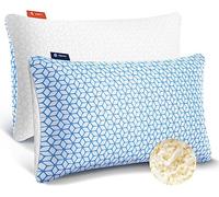Love Attitude Standard Pillows Set of 2, Firm Pillows Standard Size for Bed Shredded Memory Foam Pillows Adjustable, Cooling Pillow Soft and Supportive for Side Back Stomach Sleepers
