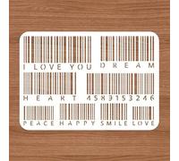Love Barcode Word Pattern Wall Stencils Template Reusable Spray PaintStencils for Craft Painting On Wood Craft Canvas Walls Wood Furniture Decorations DIY Scrapbooking