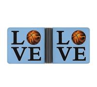 Love Basketball Bifold Wallet Slim Minimalist Front Pocket with Card Slots for Women Men