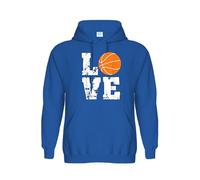Love Basketball Royal Small Hoodie | Heart Basketball Graphic Sweatshirt | Unisex Pullover Hoodie for Men & Women | Sporty Casual Streetwear | Gift for Basketball Lovers, Players, and Fans