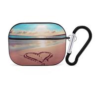 Love Beach Airpod Pro Case AirPods 2 Case for Women Hard Shell Protective Cover with Carabiner Keychain Compatible with AirPods Case 2nd 1st Generation, Front LED Visible Black