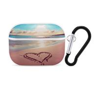 Love Beach Airpod Pro Case AirPods 2 Case for Women Hard Shell Protective Cover with Carabiner Keychain Compatible with AirPods Case 2nd 1st Generation, Front LED Visible White