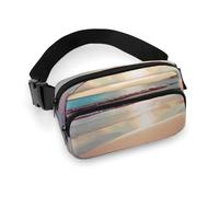 Love Beach Fanny Pack for Women Men Waist Bag Belt Bag Adjustable Casual Bag for Travel Sports Hiking, white, 7.9x5.1inches