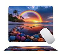 Love Beach Mouse Mat 20 x 15 cm Ultra Thin, with Stitched Edges Office Mouse Pad, Non-Slip Rubber Base, Waterproof & Washable, Home Desk Accessories, Aesthetic with Design Mousepad 200x150mm s0z-10