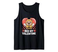 Love Bear Bee Heart Bee My Valentine Motif Tank Top