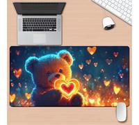 Love Bear Large Gaming Mouse Pad, 700x400x2mm Extended gaming mouse mat XXL improved Precision and Speed Mousemat with Stitched Edges, Desk Mat for Keyboard and Mouses