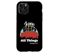 Love Bears All Things 1 Corinthians 13:7 (plaid grizzly) Case for iPhone 11 Pro