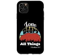 Love Bears All Things 1 Corinthians 13:7 (plaid grizzly) Case for iPhone 11 Pro Max