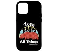 Love Bears All Things 1 Corinthians 13:7 (plaid grizzly) Case for iPhone 12/12 Pro