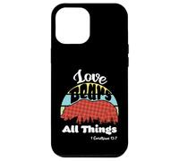 Love Bears All Things 1 Corinthians 13:7 (plaid grizzly) Case for iPhone 12 Pro Max