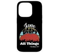 Love Bears All Things 1 Corinthians 13:7 (plaid grizzly) Case for iPhone 14 Pro