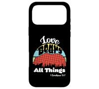 Love Bears All Things 1 Corinthians 13:7 (plaid grizzly) Case for iPhone 17 Pro Max