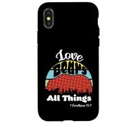 Love Bears All Things 1 Corinthians 13:7 (plaid grizzly) Case for iPhone X/XS