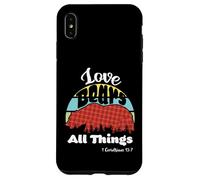 Love Bears All Things 1 Corinthians 13:7 (plaid grizzly) Case for iPhone XS Max
