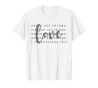 Love Bears Bible Verse All Things Inspirational Christian Value Graphic T-Shirt