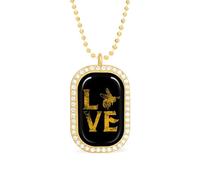Love Bee Whisperer Personalized Necklace Print Pattern Pendant With Chain Gifts For Women Men Golden-style-20