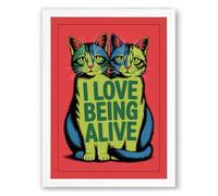 Love Being Alive Modern Framed Wall Art Print A1 (84.1×59.4cm) White, Wall Decor for Living Room, Bedroom, Office & Home, Ready to Hang, Art Gift